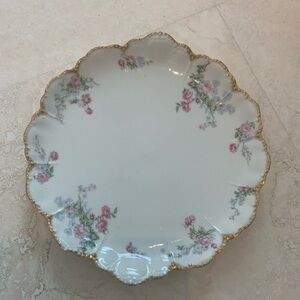 Haviland & Co Limoges Schleiger 261B w/Pink & Blue Roses 13 Inch ROUND Platter